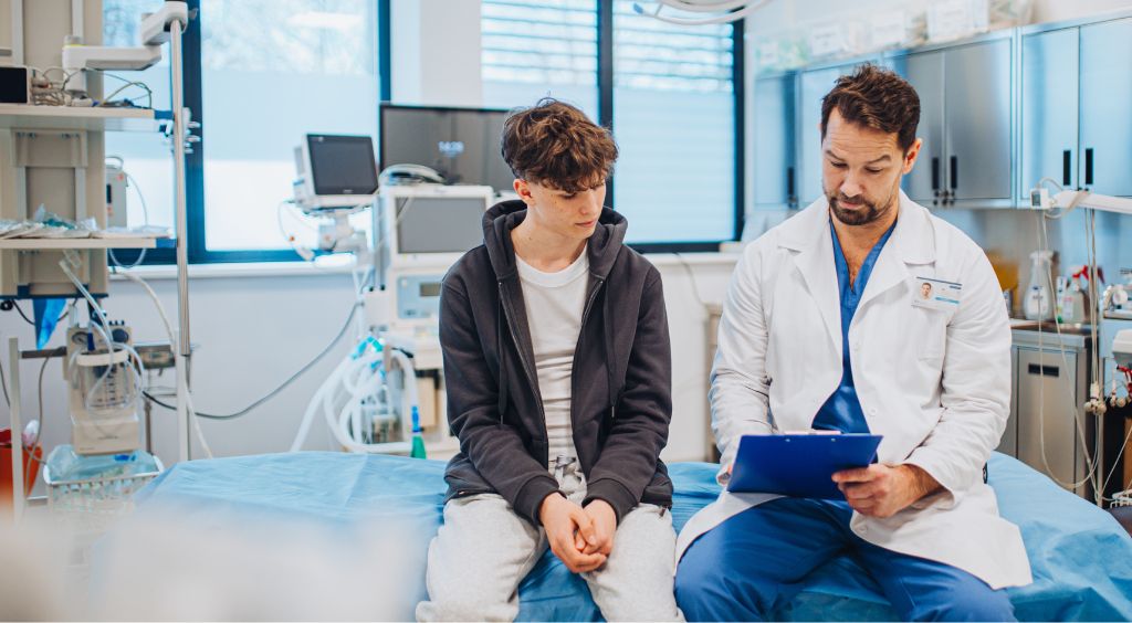 Teenager at the hospital Teenager at the hospital