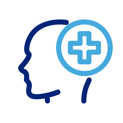 Person with mental health icon