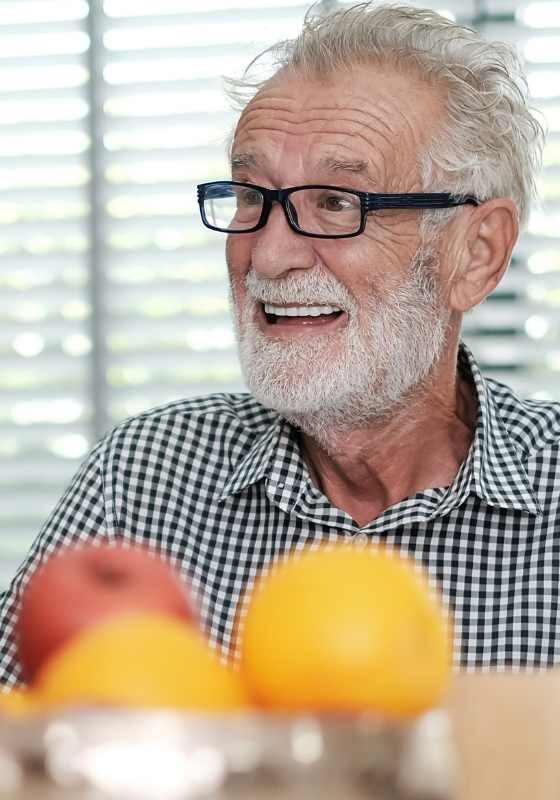 Older man happy at home Older man happy at home