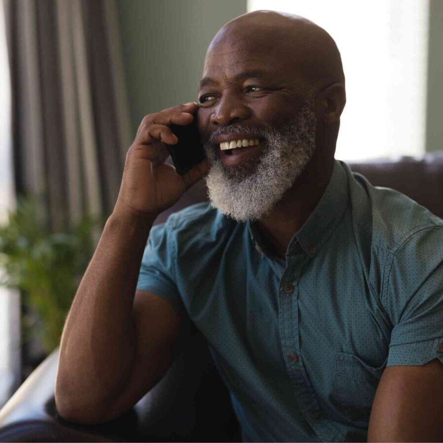 Senior on the phone