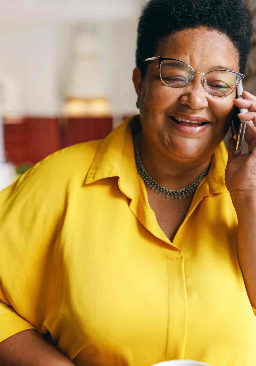 Woman talking on phone